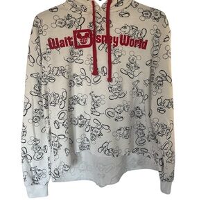 Disney White Hoodie with Red Accents